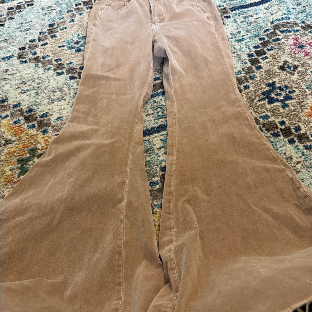 Free People Corduroy High-Rise lace up flare Pants - Picture 6 of 7